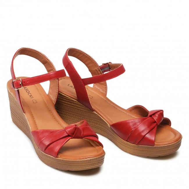 Wedges Sandals LASOCKI - EST-313-01 Red Red - Image 5