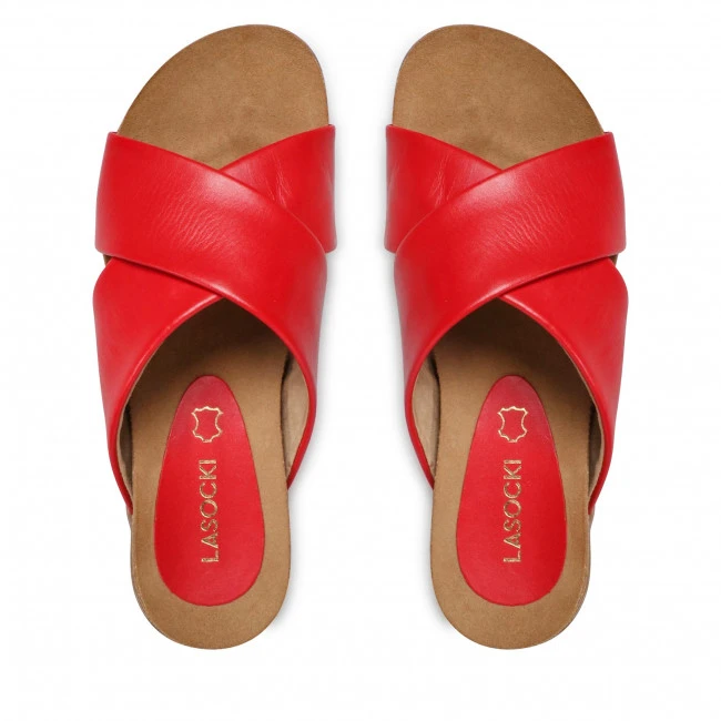 Casual Mules Slides LASOCKI - RST-1883-07 Red Red - Image 6