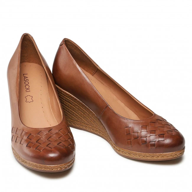 Wedge-heeled Shoes Shoes LASOCKI - WI23-2282-07 Camel Brown - Image 5